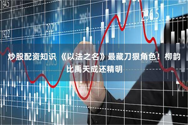 炒股配资知识 《以法之名》最藏刀狠角色！柳韵比禹天成还精明
